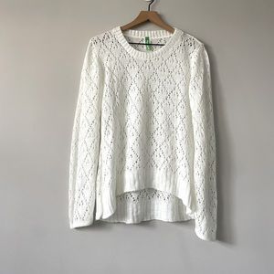 Rationale.NY white semi sheer sweater large